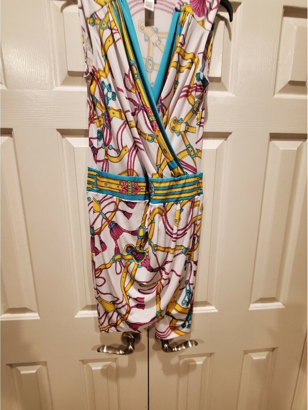 Cache Belt Rope & Graphic Print Drop Waisted Dress Size Small